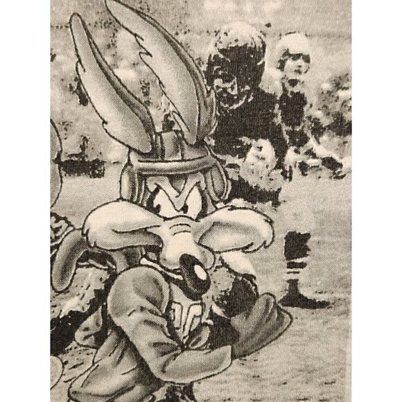 Vintage 1995 Looney Tunes Tribune Football Single Stitch Adult XL Grey T-Shirt - Picture 7 of 15